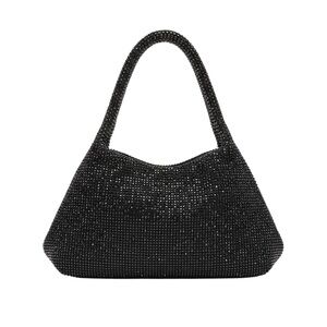 Elegant Black Beaded Wristlet Bag - Jessica McClintock
